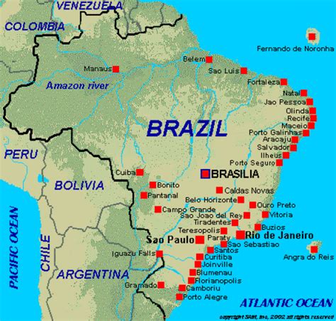mapa de Brasil destacando las principales playas turísticas