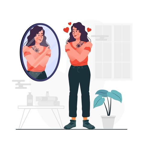 ilustración representando el concepto de body positivism y autoaceptación