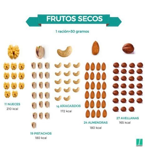 Ilustración comparando el tamaño de un puñado de nueces con la cantidad recomendada (aproximadamente 30 gramos).