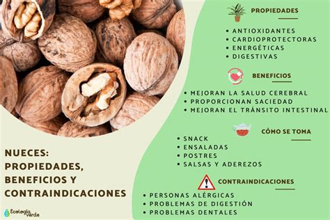 Iconos representando las diferentes contraindicaciones del consumo de nueces.