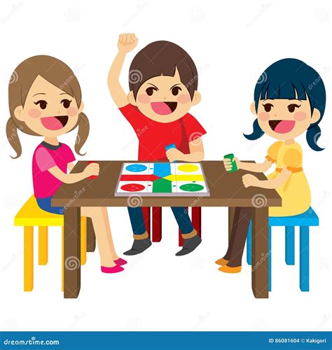 Ilustración de un niño emocionado jugando a un juego de mesa con temática de volcán.