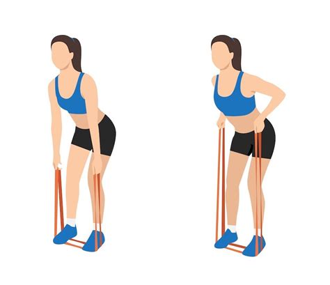 Ilustración de una persona realizando ejercicios con goma elástica y apoyo de pared