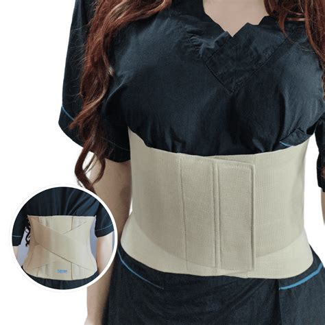 Diagrama mostrando cómo una faja lumbar proporciona soporte a la columna y limita movimientos bruscos.