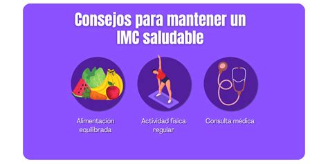 Infografía con consejos para mantener un IMC saludable y prevenir la obesidad