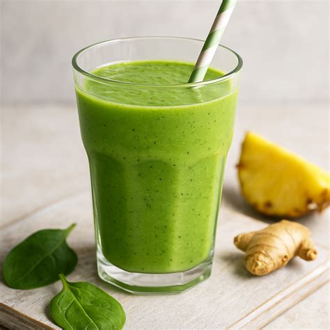 vaso con batido verde antiinflamatorio