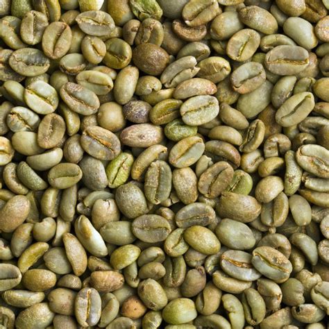 Imagen de granos de café verde sin tostar