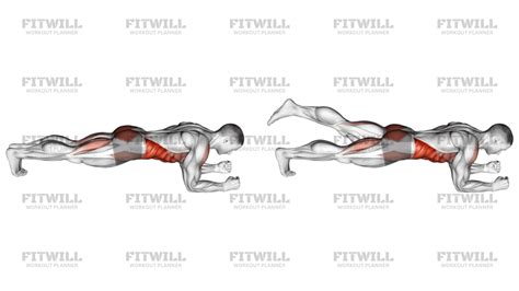 Ilustración: Secuencia de ejercicios: plancha, crunch, elevación de piernas, plancha lateral.