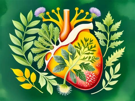 Ilustración de Txumari Alfaro rodeado de hierbas medicinales y frutas, simbolizando la conexión entre naturaleza y salud.