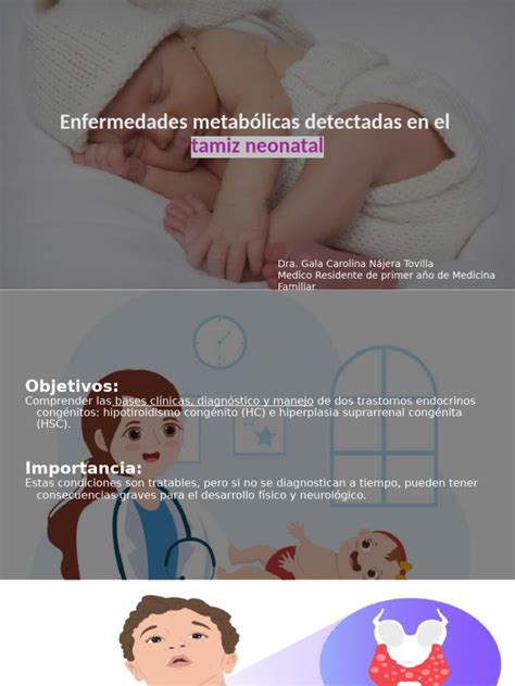 Infografía explicando las principales enfermedades metabólicas detectadas en el cribado neonatal y sus consecuencias si no se tratan.