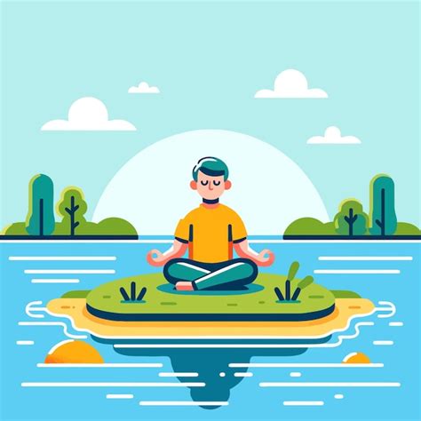 Ilustración de una persona meditando rodeada de pensamientos ansiosos