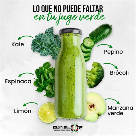 infografía mostrando los nutrientes clave en un jugo verde (vitaminas, minerales, antioxidantes)