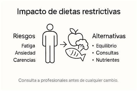 infografía comparativa de dietas restrictivas y equilibradas