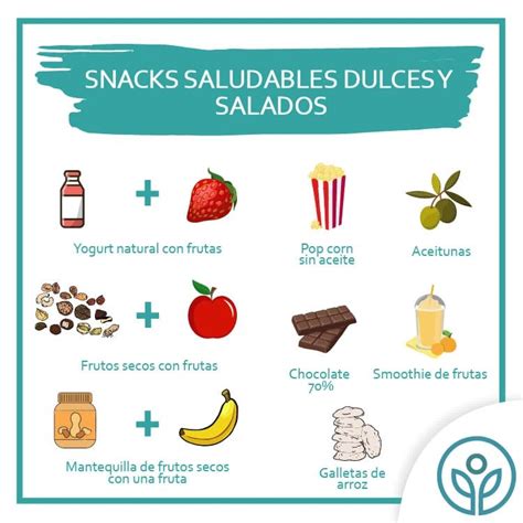 Infografía comparativa de snacks saludables y no saludables, destacando sus aportes nutricionales.