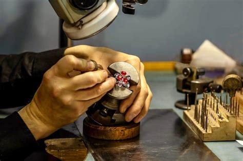 Imagen de un joyero cortando un anillo con herramientas especializadas.