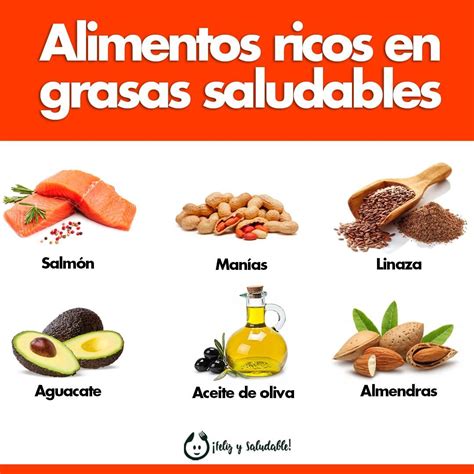 imagen de alimentos ricos en grasas saludables como aguacate, frutos secos y aceite de oliva