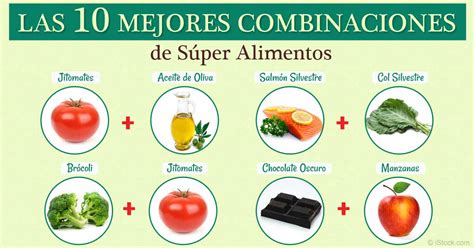Infografía con ejemplos de combinaciones de alimentos recomendadas y no recomendadas según la MTC.