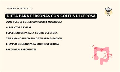 Infografía con consejos generales para una dieta saludable en la colitis ulcerosa