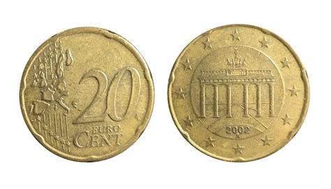 Tabla comparativa de monedas de euro y su valor en céntimos.