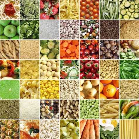 collage de alimentos saludables y calóricos