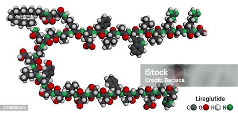 Ilustración de la molécula de liraglutida