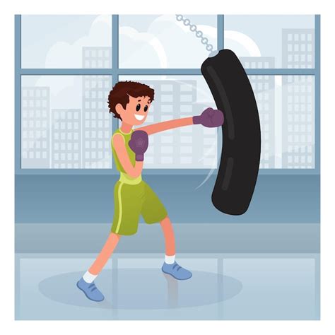 Ilustración de un personaje musculoso practicando boxeo en el juego Gym Hero: Idle Muscles.