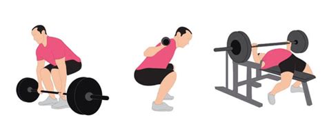 Video: demostración de ejercicios de fuerza para hombres (sentadilla, peso muerto, press de banca)