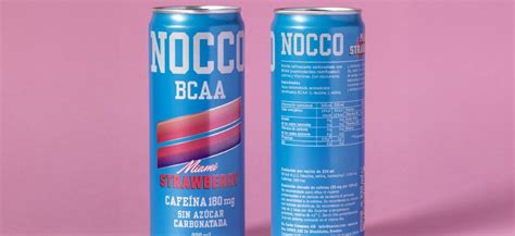 lata de bebida NOCCO BCAA con fondo deportivo
