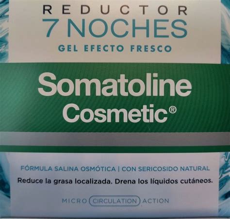 Infografía detallando los componentes de Somatoline Cosmetic Gel Reductor Efecto Fresco 7 Noches y su triple acción.