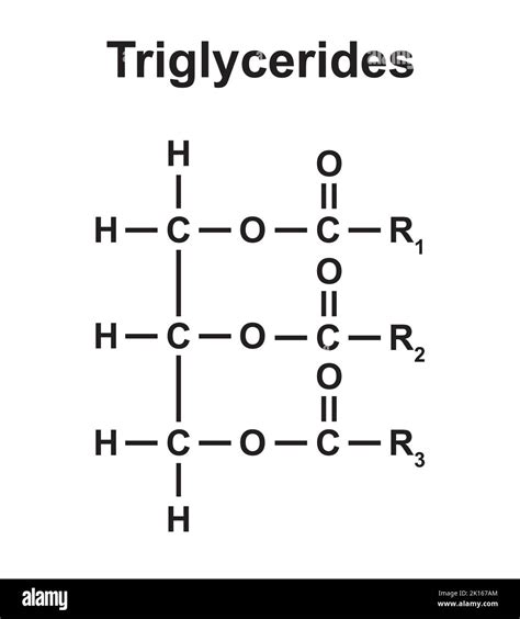 Estructura molecular de un triglicérido.