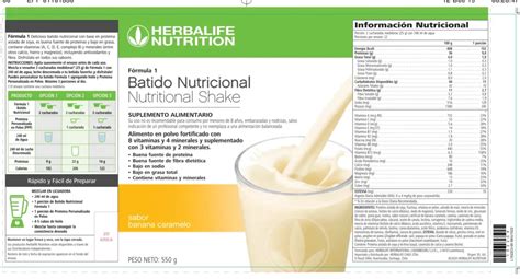 Infografía comparativa de los diferentes sabores y versiones del batido Fórmula 1 de Herbalife.