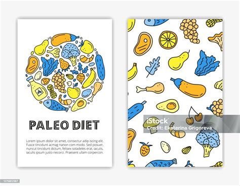 Ilustración comparativa de alimentos paleolíticos y modernos.