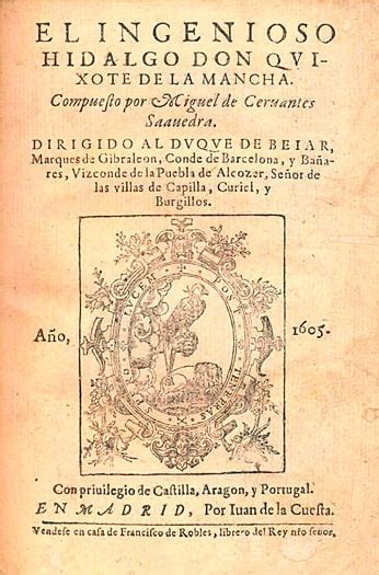 Portada de la primera edición de El Quijote