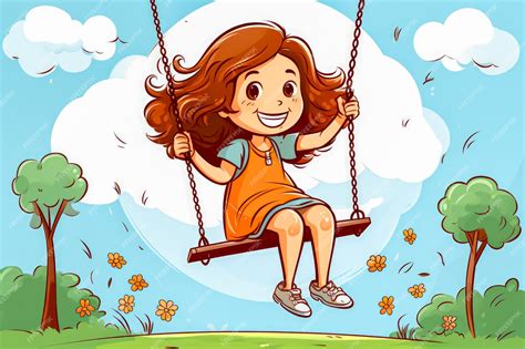 Ilustración de una niña sonriendo mientras esquía con pantalones de colores vivos.