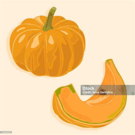 Ilustración de una calabaza entera y cortada con semillas visibles.