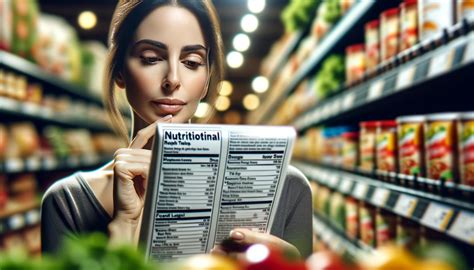 Primer plano de una persona leyendo la etiqueta nutricional de un producto en el supermercado