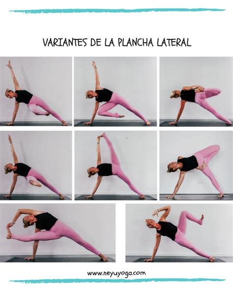 Infografía mostrando las variaciones de la postura de la plancha y la plancha lateral.