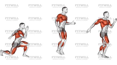 Ilustración mostrando la progresión de la sentadilla y la zancada sin equipo