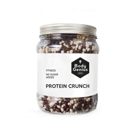 comparativa visual de los diferentes sabores de Protein Crunch Body Genius: chocolate negro y chocolate blanco.