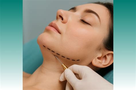 Infografía detallando los pasos del procedimiento de liposucción de papada.