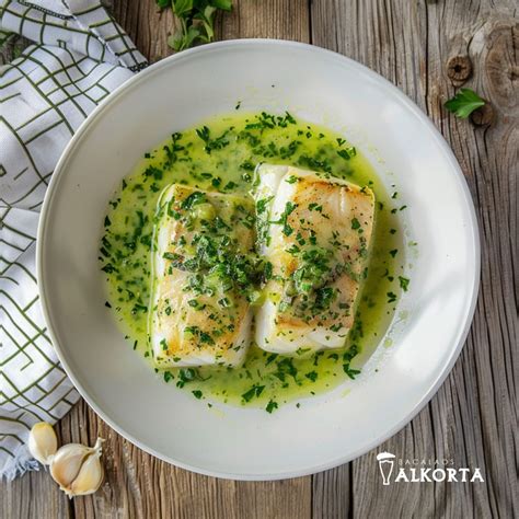 Infografía detallando los pasos de cocción del bacalao en salsa verde
