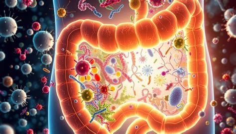 Diagrama que ilustra la conexión entre microbiota intestinal y sistema inmunológico