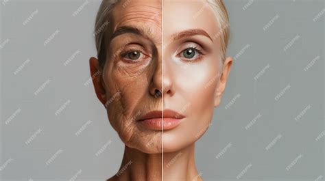 Comparativa de piel joven y piel envejecida intrínsecamente, mostrando adelgazamiento y pérdida de elasticidad.