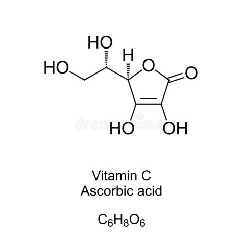 Estructura química de la Vitamina C (Ácido Ascórbico)