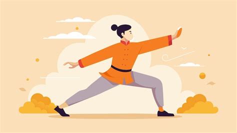 Ilustración mostrando a una persona practicando Tai Chi, enfatizando los movimientos lentos y fluidos.