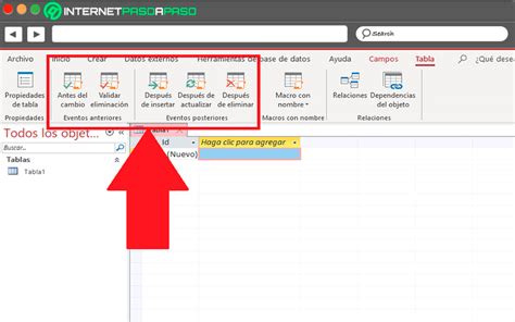 Captura de pantalla del Generador de macros de Access mostrando la acción ImportExportSpreadsheet y sus argumentos