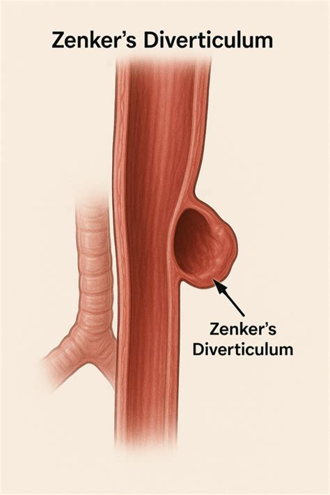 Ilustración de un divertículo de Zenker.