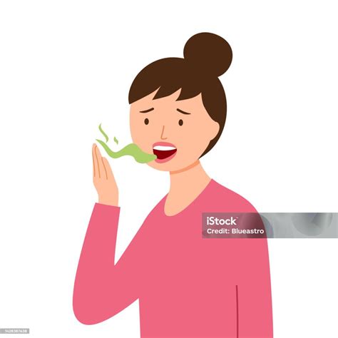 ilustración de una persona con mal aliento