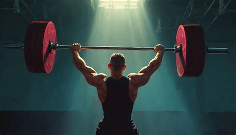 Persona levantando pesas en un gimnasio.