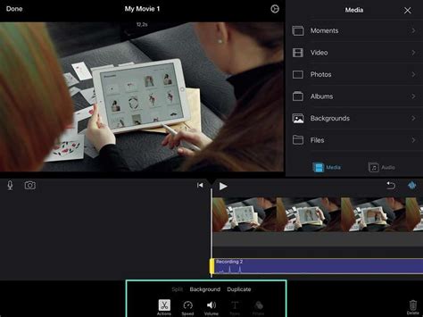 Manillares de fundido en la onda de audio de iMovie
