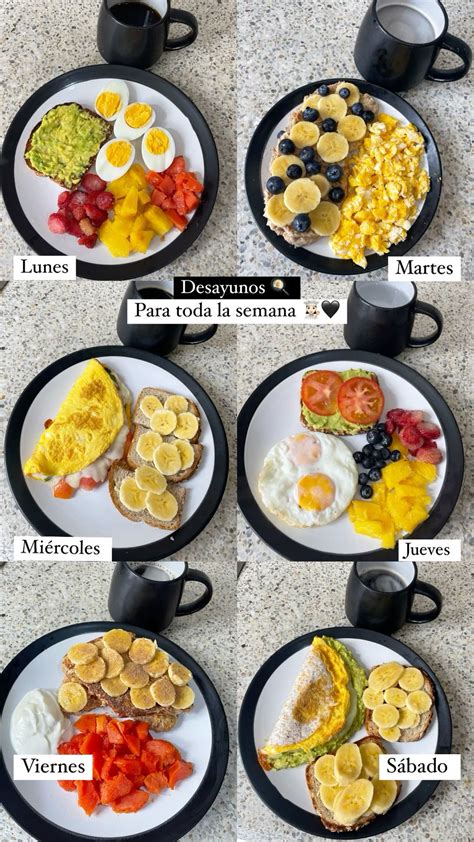 tabla resumen con ejemplos de desayunos, comidas y cenas saludables